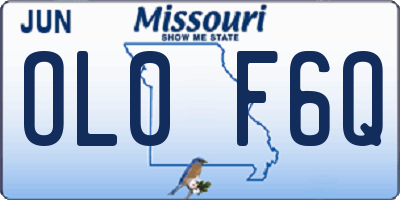 MO license plate OL0F6Q