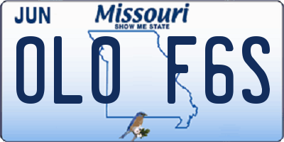 MO license plate OL0F6S