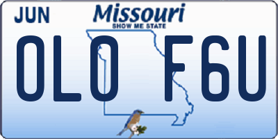MO license plate OL0F6U
