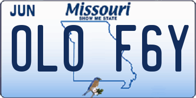 MO license plate OL0F6Y