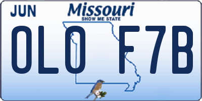 MO license plate OL0F7B