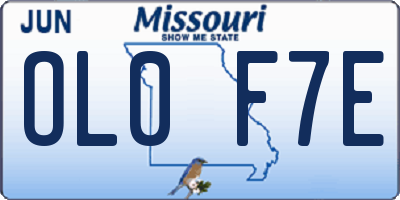 MO license plate OL0F7E