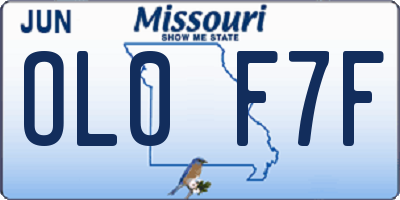 MO license plate OL0F7F