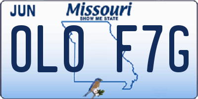 MO license plate OL0F7G