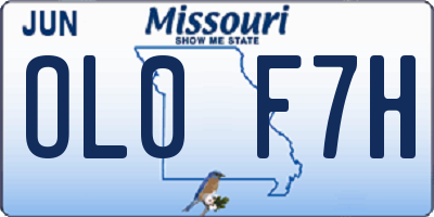 MO license plate OL0F7H