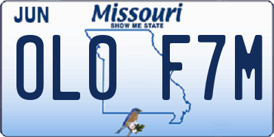 MO license plate OL0F7M