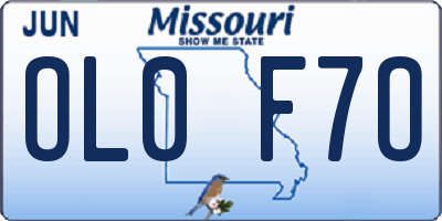 MO license plate OL0F7O