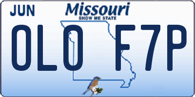 MO license plate OL0F7P
