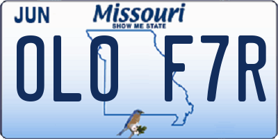 MO license plate OL0F7R
