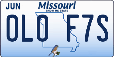MO license plate OL0F7S
