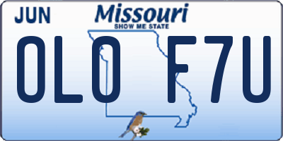 MO license plate OL0F7U