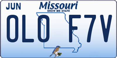 MO license plate OL0F7V
