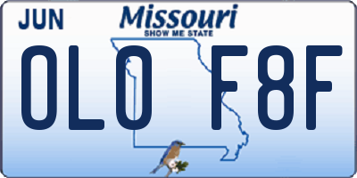 MO license plate OL0F8F