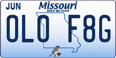 MO license plate OL0F8G