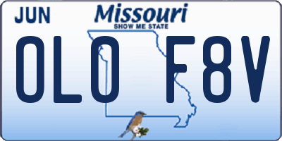 MO license plate OL0F8V