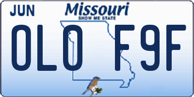 MO license plate OL0F9F