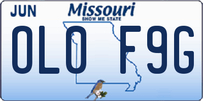 MO license plate OL0F9G
