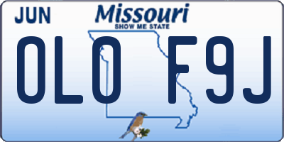 MO license plate OL0F9J