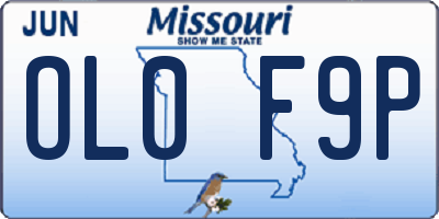 MO license plate OL0F9P