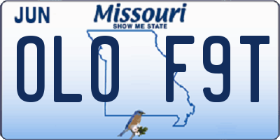 MO license plate OL0F9T