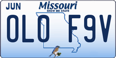 MO license plate OL0F9V