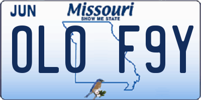 MO license plate OL0F9Y