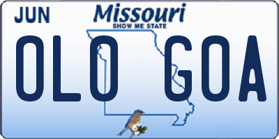 MO license plate OL0G0A