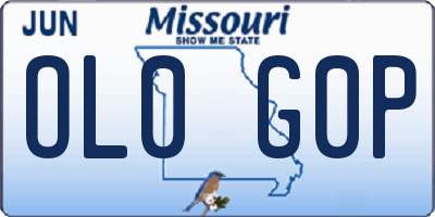 MO license plate OL0G0P