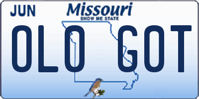 MO license plate OL0G0T
