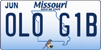 MO license plate OL0G1B