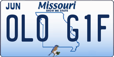 MO license plate OL0G1F