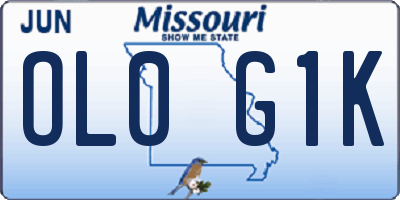 MO license plate OL0G1K