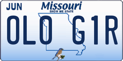 MO license plate OL0G1R