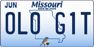 MO license plate OL0G1T