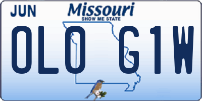 MO license plate OL0G1W