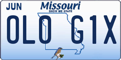 MO license plate OL0G1X