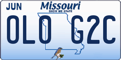 MO license plate OL0G2C