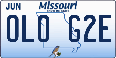 MO license plate OL0G2E