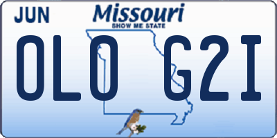 MO license plate OL0G2I