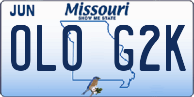 MO license plate OL0G2K