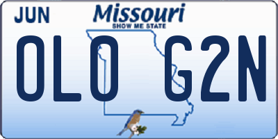 MO license plate OL0G2N