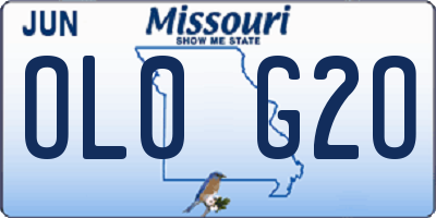 MO license plate OL0G2O