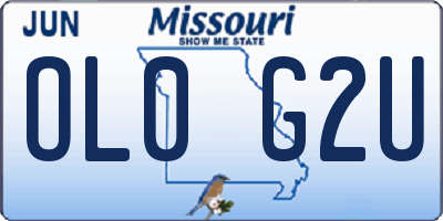MO license plate OL0G2U