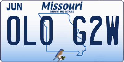 MO license plate OL0G2W