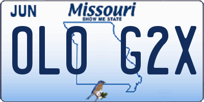 MO license plate OL0G2X