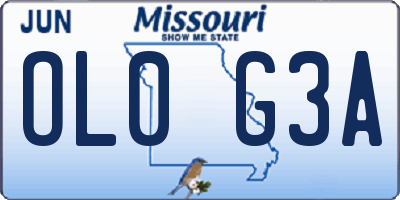 MO license plate OL0G3A