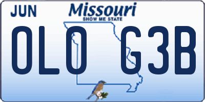 MO license plate OL0G3B
