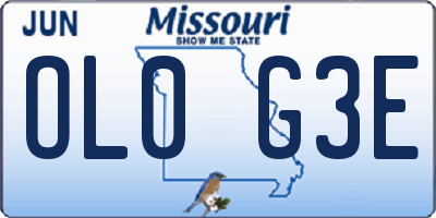 MO license plate OL0G3E