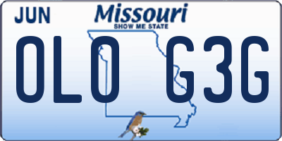 MO license plate OL0G3G