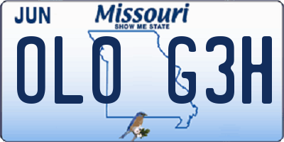 MO license plate OL0G3H
